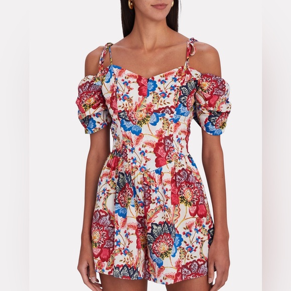 Misa Los Angeles Ruchika shoulder Tie Floral Romper Size medium - Picture 1 of 14